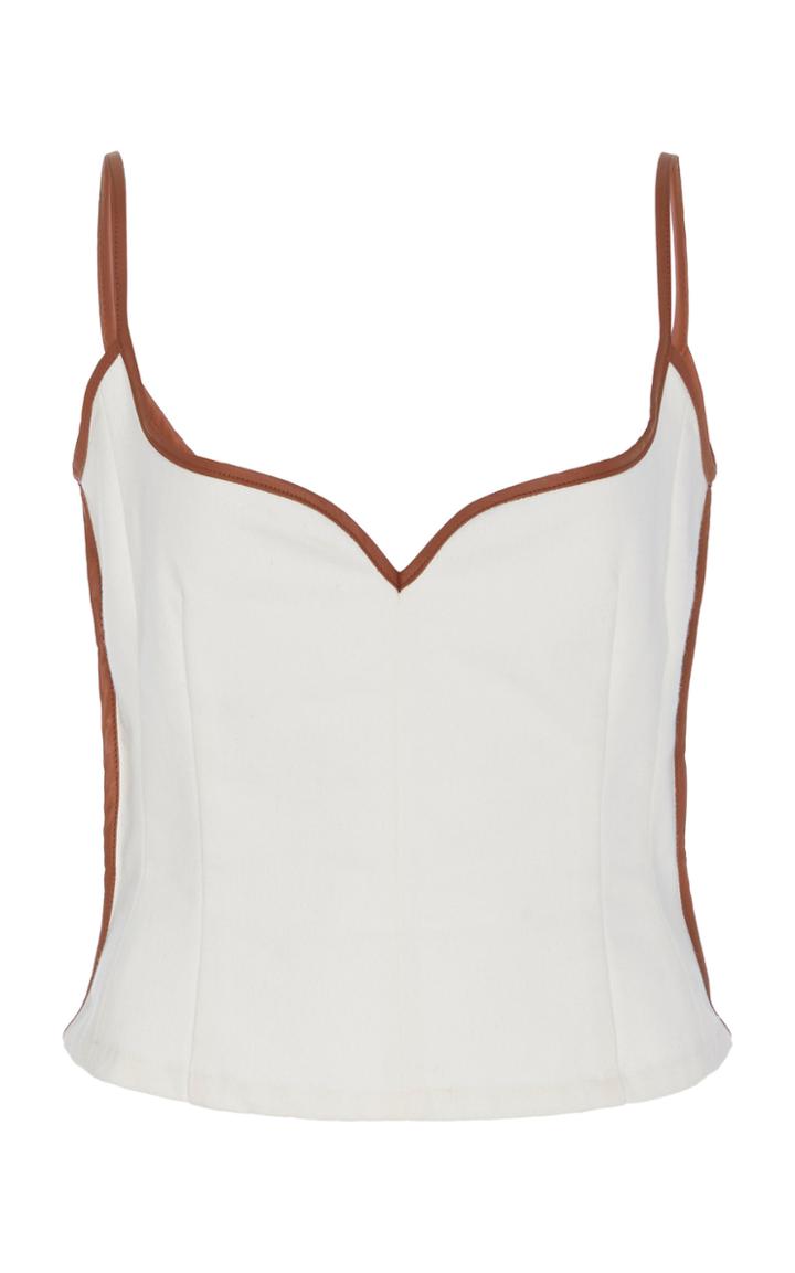 Moda Operandi Paris Georgia Heart Singlet Contrast Trim Tank Top Size: Xs