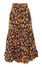 Ulla Johnson Arya Ruffled Printed Cotton Midi Skirt