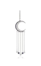 Marianna Goulandris Single 14k Gold Sapphire And Diamond Moon Earring