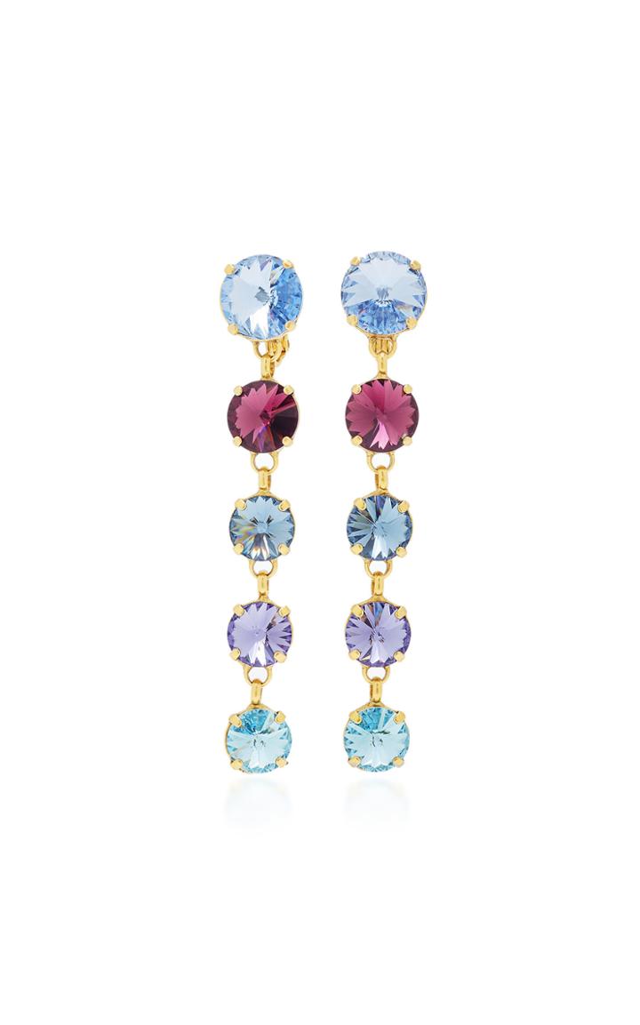 Roxanne Assoulin Drip Drop Ocean Swarovski Crystal Gold-tone Earrings