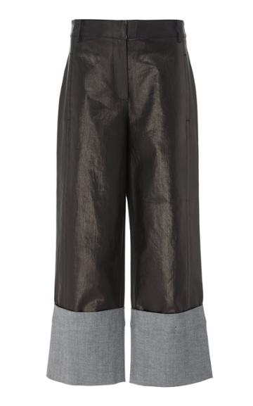 Tibi Coated Denim Cuffed Nerd Pant