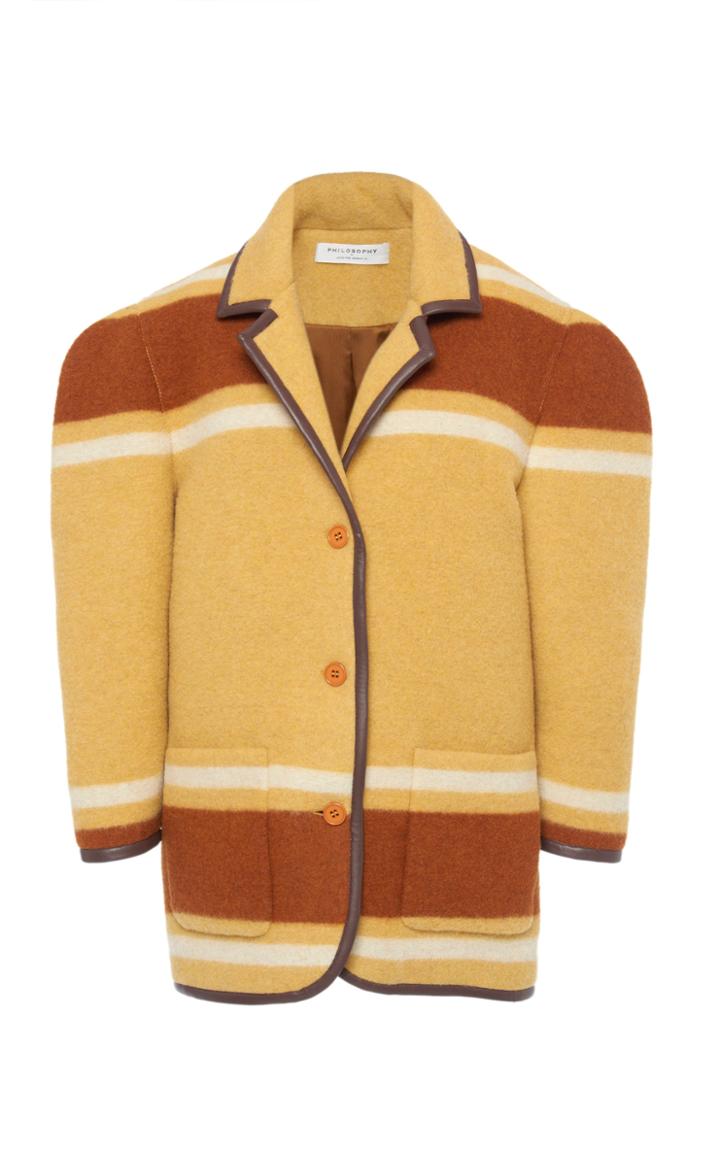 Moda Operandi Philosophy Di Lorenzo Serafini Puffed-sleeve Wool-blend Jacket