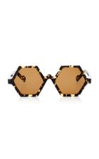 Pawaka Tujuh Hexagon-frame Tortoiseshell Acetate Sunglasses