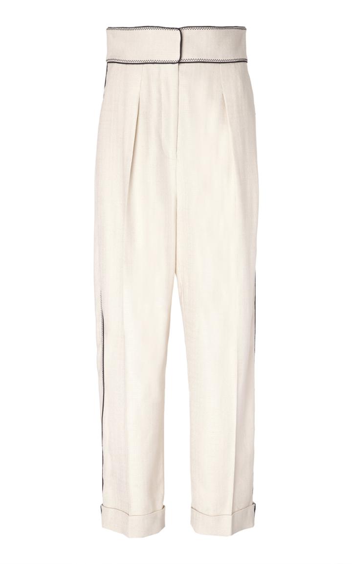 Peter Pilotto Textured Stretch High Waist Trousers