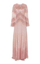 Blumarine Sequin Long Sleeve Gown