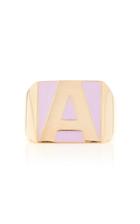 Moda Operandi Alison Lou Superlou Lavender Enamel Letter Ring Size: 4.5