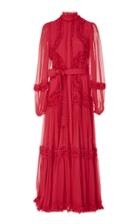 Alexis Patrizia Ruffled-trim Silk Maxi Dress