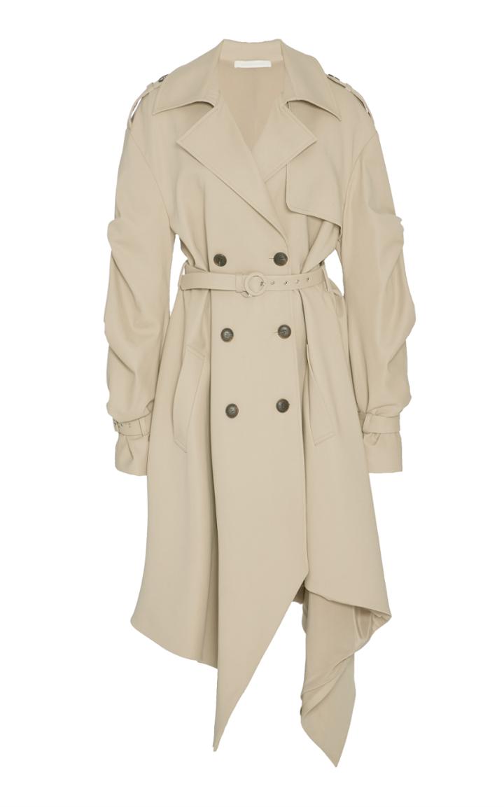 Jonathan Simkhai Twill Tucked Sleeve Trench Coat