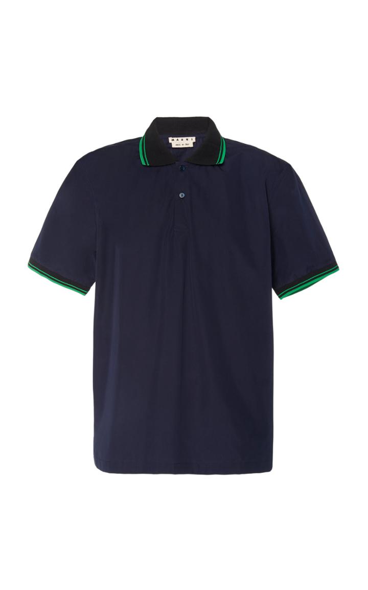 Marni Stripe-detailed Cotton-blend Pique Polo
