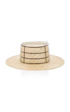 Janessa Leone Caged Straw Boater Hat