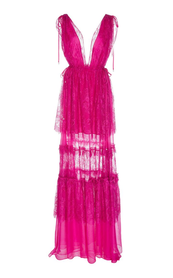 Alexis Umbria Tiered Lace-trimmed Tulle Gown