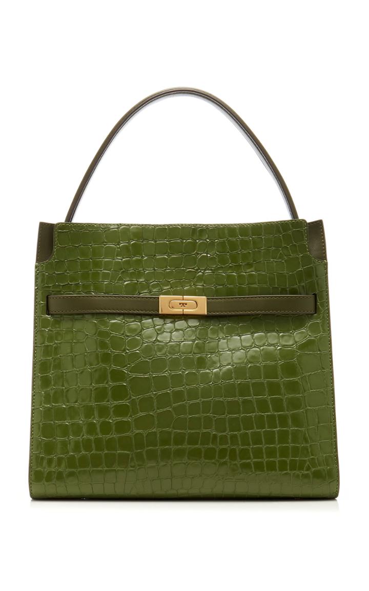 Tory Burch Lee Radziwill Embossed Leather Double Bag