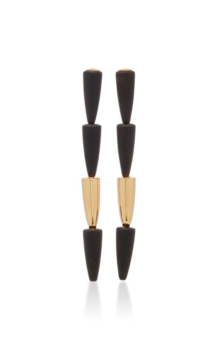 Moda Operandi Vhernier 18k Pink Gold And Ebony Calla Earrings