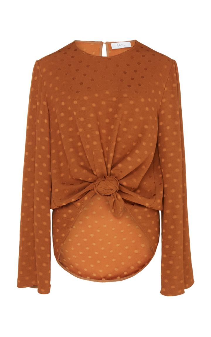 Racil Lou Knotted Satin Dot Blouse