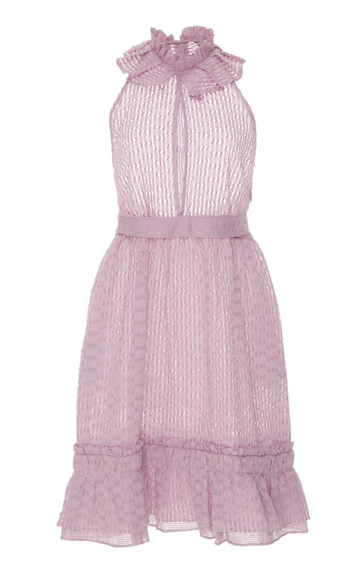 Luisa Beccaria Textured Mini Ruffle Dress