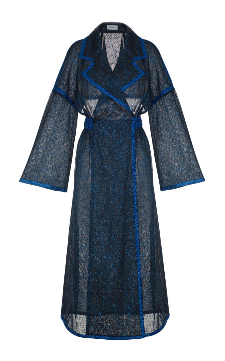Rasario Notch Lapel Lurex Oversized Coat Dress