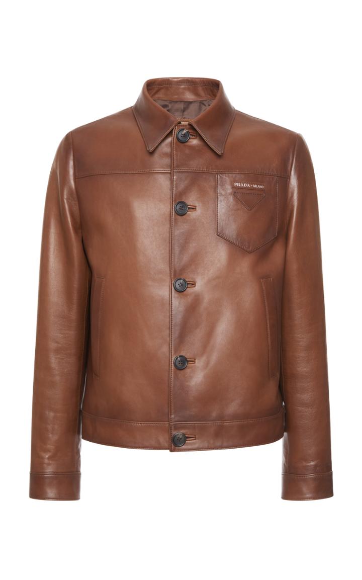 Prada Appliqud Leather Jacket
