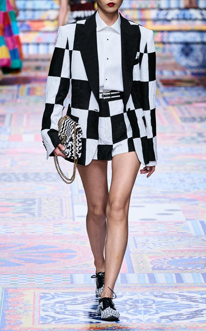 Moda Operandi Dolce & Gabbana Checkered Jacquard Shorts