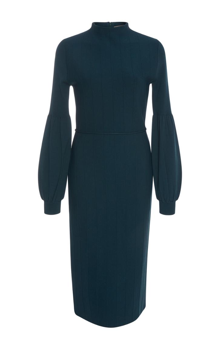 Lela Rose Full Sleeve Fitted Knit Dress