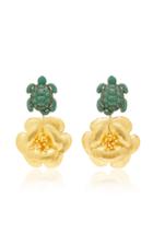 Begum Khan Caretta Camellia 24k Gold-plated Crystal Earrings