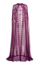 Moda Operandi Zuhair Murad Lace-trimmed Silk-chiffon Cape