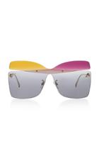 Fendi Rimless Square-frame Metal Sunglasses