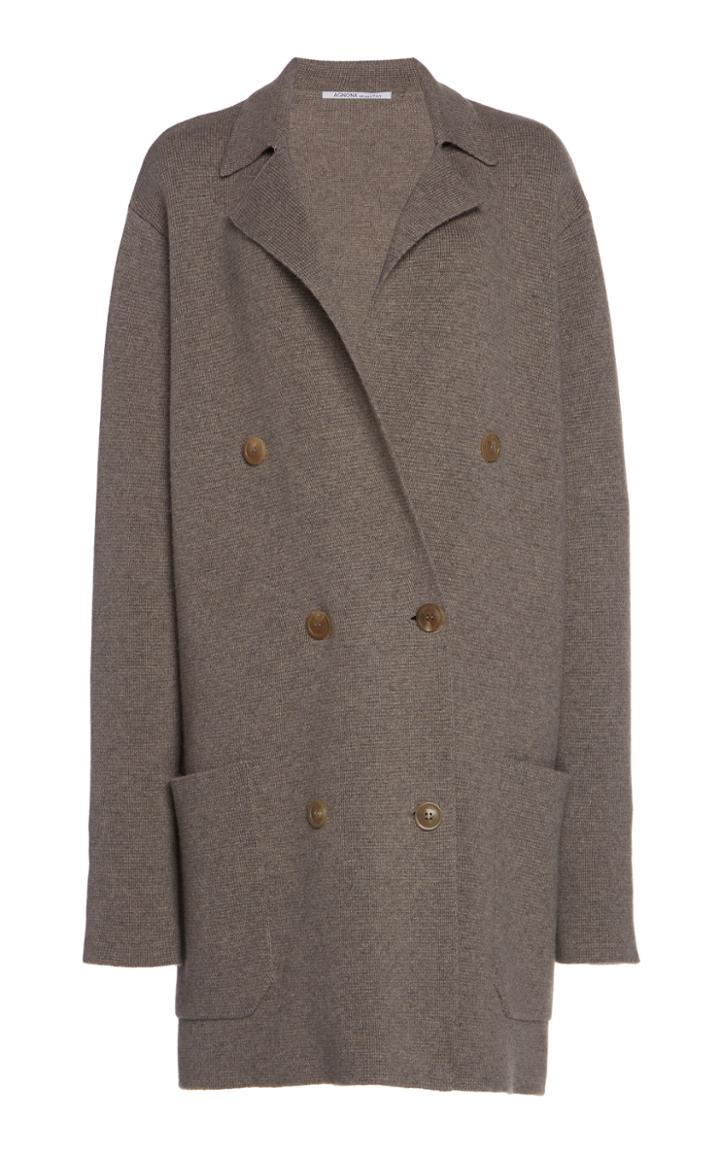 Agnona Double-breasted Knit Cashmere Jacket
