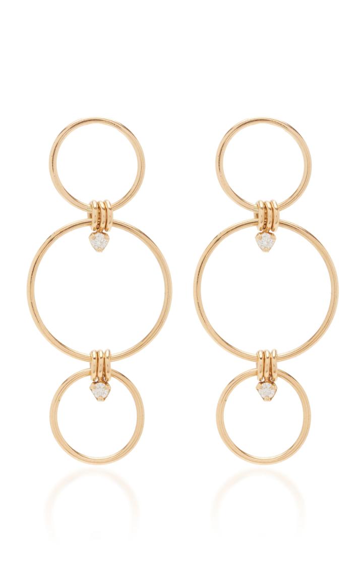 Zoe Chicco 14k Prong Diamond Mixed Triple Circle Earrings