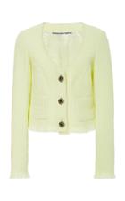 Alexander Wang Bias Tweed Frayed-edge Cardigan Jacket Size: 4