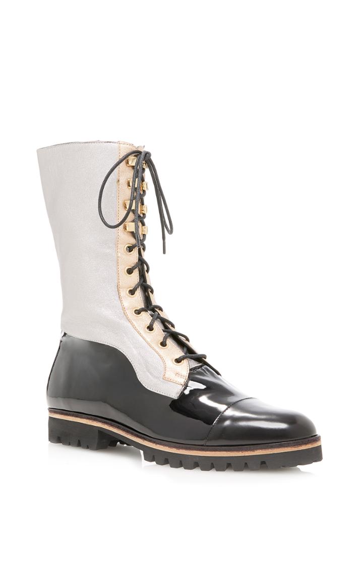Rodarte Patent Combat Boot