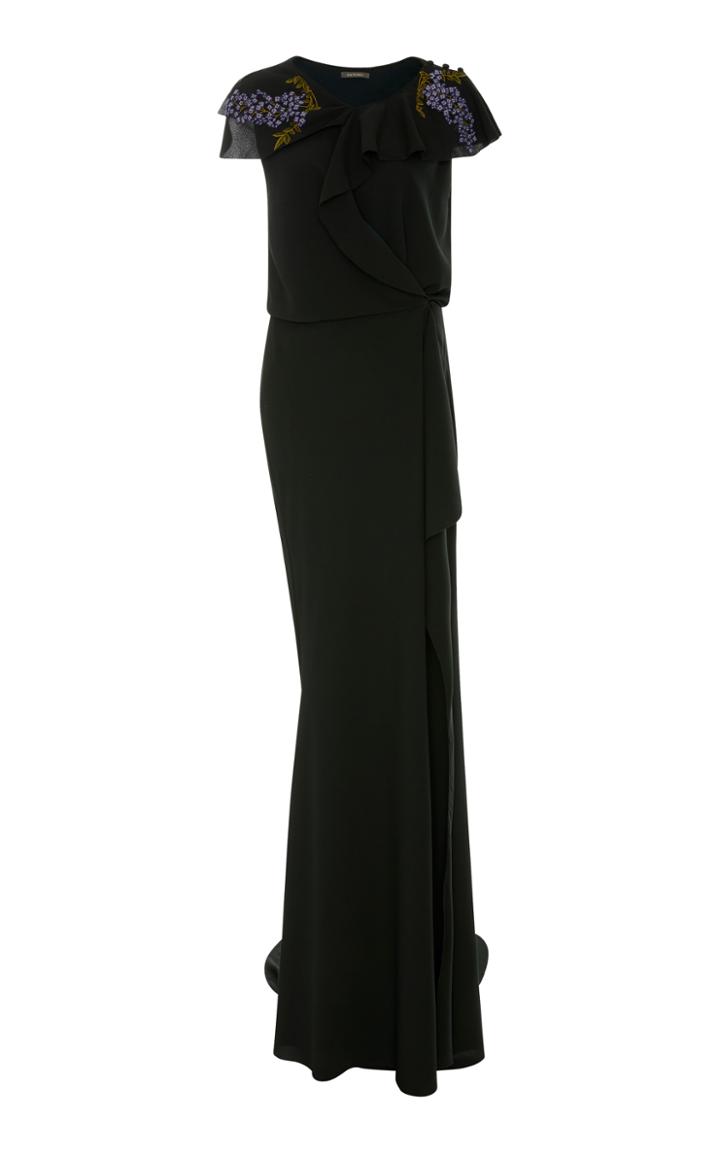 Zac Posen Ruffled Crepe Gown