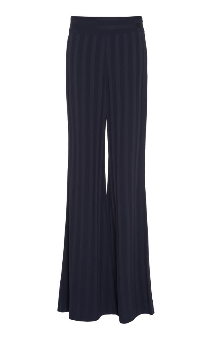 Galvan Pinstripe Satin Crepe Wide Leg Trouser