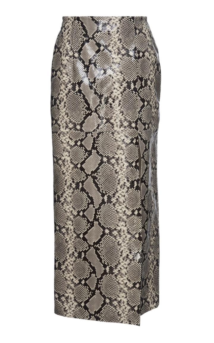 Attico Snake Print Leather Skirt