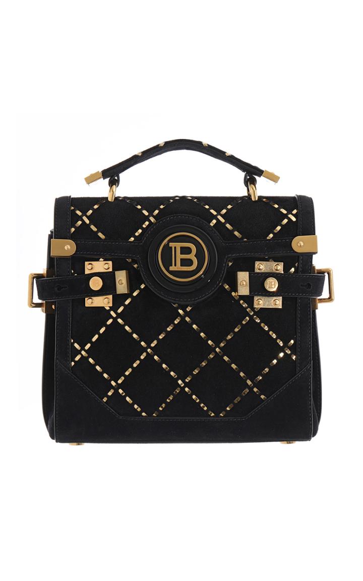 Moda Operandi Balmain Bbuzz 23 Suede Top Handle Bag