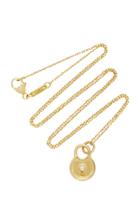 Monica Rich Kosann 18k Gold Diamond Round Lock Charm Necklace