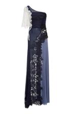 Jonathan Simkhai Sheer Silk Embroidery One Shoulder Maxi Dress