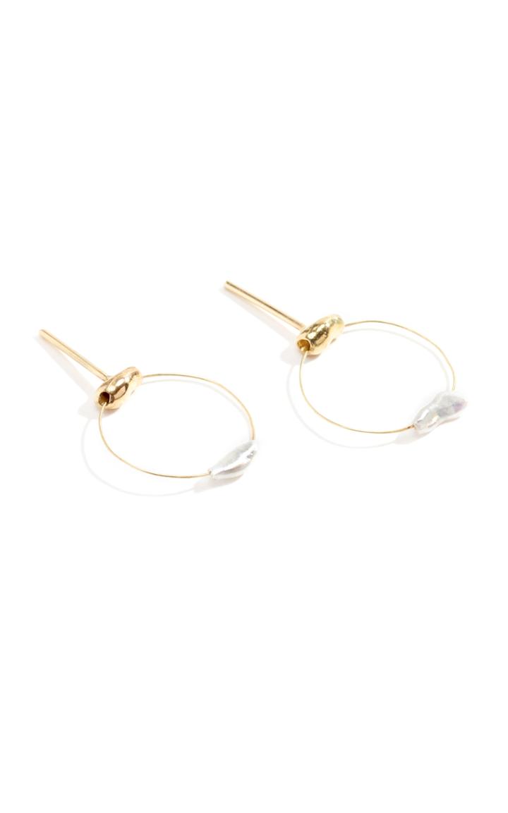 Lucy Folk Fossil Hoop Earrings