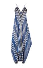 Rahul Mishra Marine Chiffon Balloon Drape Maxi Dress