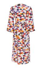 Akris Diamond Print Midi Dress