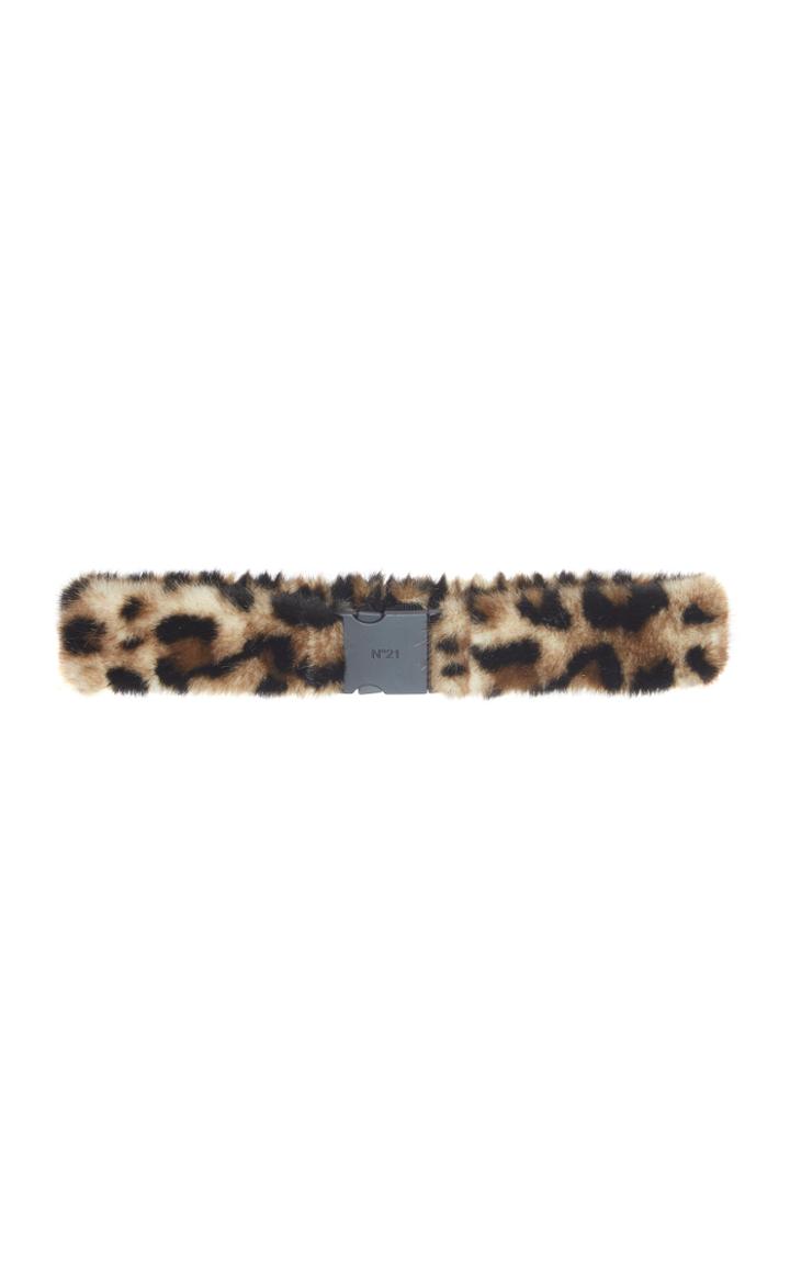N 21 N&deg;21 Leopard-print Faux Fur Belt