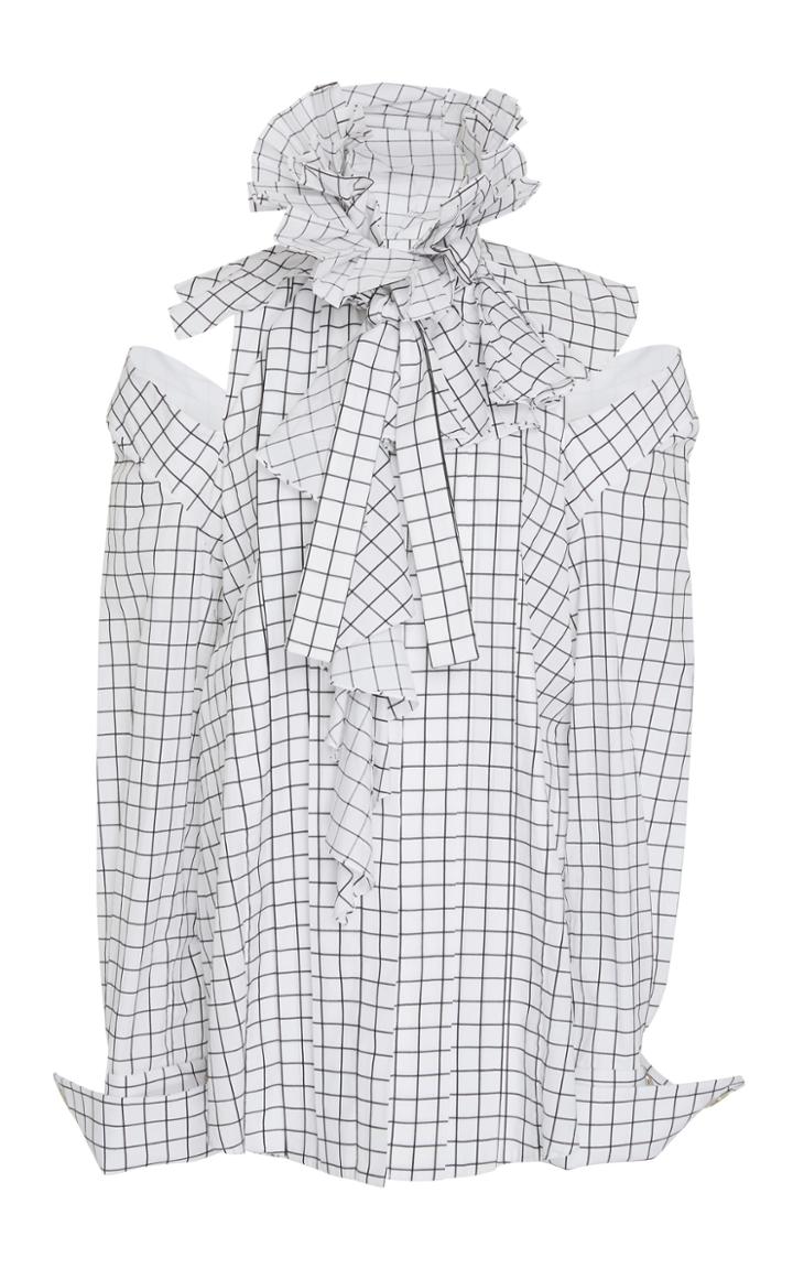 Monse Buffalo Plaid Ruffle Blouse