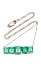 Maria Jose Jewelry 18k White Gold And Emerald Necklace