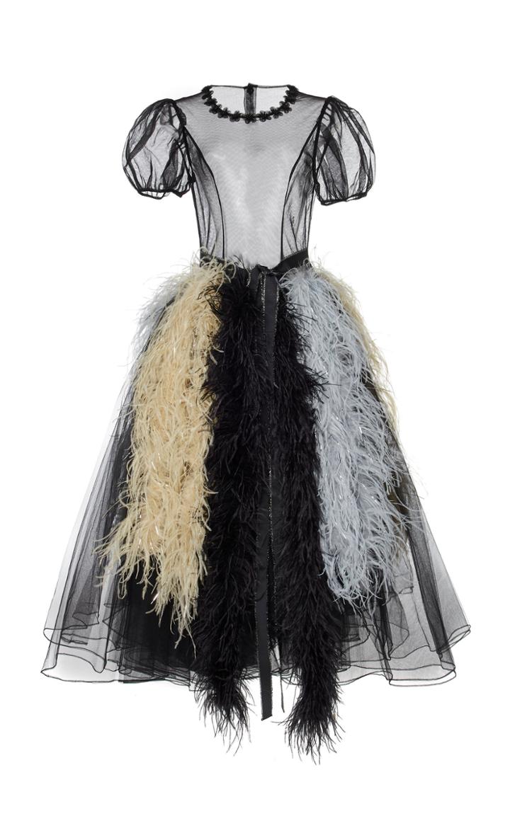 Ryan Lo Short Sleeve Layered Tulle Dress