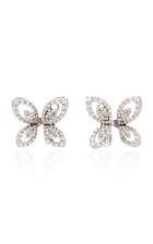 Moda Operandi Yeprem 18k White Diamond Butterfly Earrings