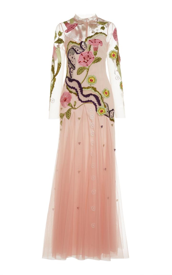 Moda Operandi Temperley London Rita Embroidered Chiffon Midi Dress