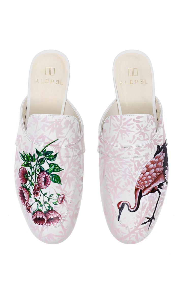 Alepel M'o Exclusive: Crane Floral Mule