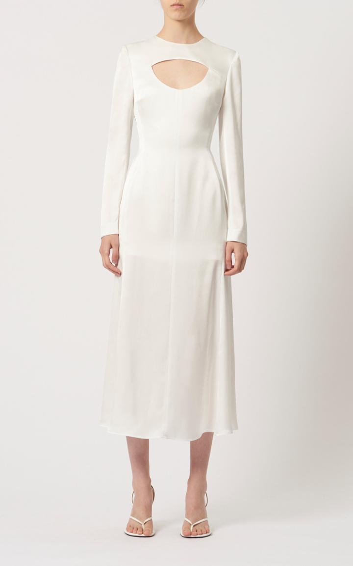 Moda Operandi David Koma Cutout Satin Midi Dress