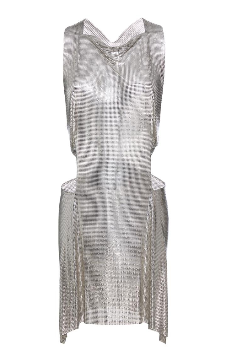 Fannie Schiavoni M'o Exclusive Cutout Metal Mesh Mini Dress