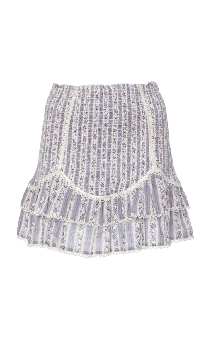 Loveshackfancy Raina Smocked Mini Skirt