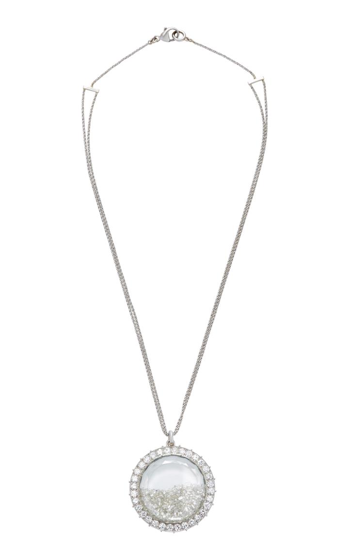 Renee Lewis 18k White Gold Platinum And White Diamond Shake Necklace